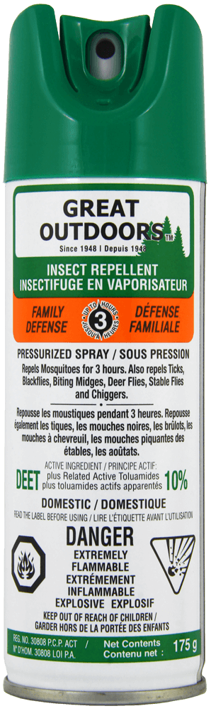 856428008018_InsectRepellentAerosolSpray_FamilyDefense_175g_FT Great Outdoors Family Insect Repellent 10% DEET Aerosol Spray